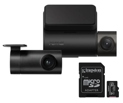 Wideorejestrator 70mai Dash Cam A200 + kamera tylna RC11 + karta 64GB Full HD/130/2